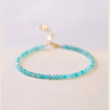 2mm Thin Natural Amazonite Beaded Bracelets for Women Girls YBR666
