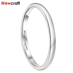 2mm Tungsten Wedding Band for Women Stackable Engagement Ring