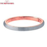 2mm Tungsten Carbide Wedding Band Domed Brushed Finish