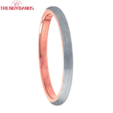 2mm Tungsten Carbide Wedding Band Domed Brushed Finish