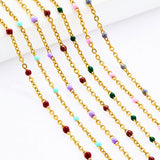 2mm Stainless Steel Link Chain Beads Necklace for Wedding Gift