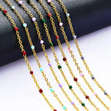 2mm Stainless Steel Link Chain Beads Necklace for Wedding Gift