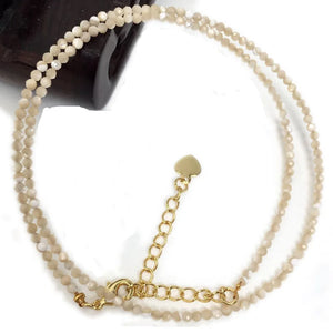 2mm Crystal Stone Beaded Necklace Short Collar Choker