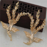 2pair 72x42mm Phoenix Pendant Oriental Stamping DIY Jewelry Accessories
