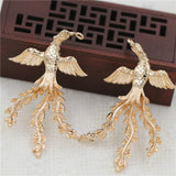 2pair 72x42mm Phoenix Pendant Oriental Stamping DIY Jewelry Accessories