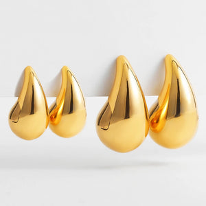 XL Teardrop & Round Hoop Earrings Set Vintage Jewelry Gift