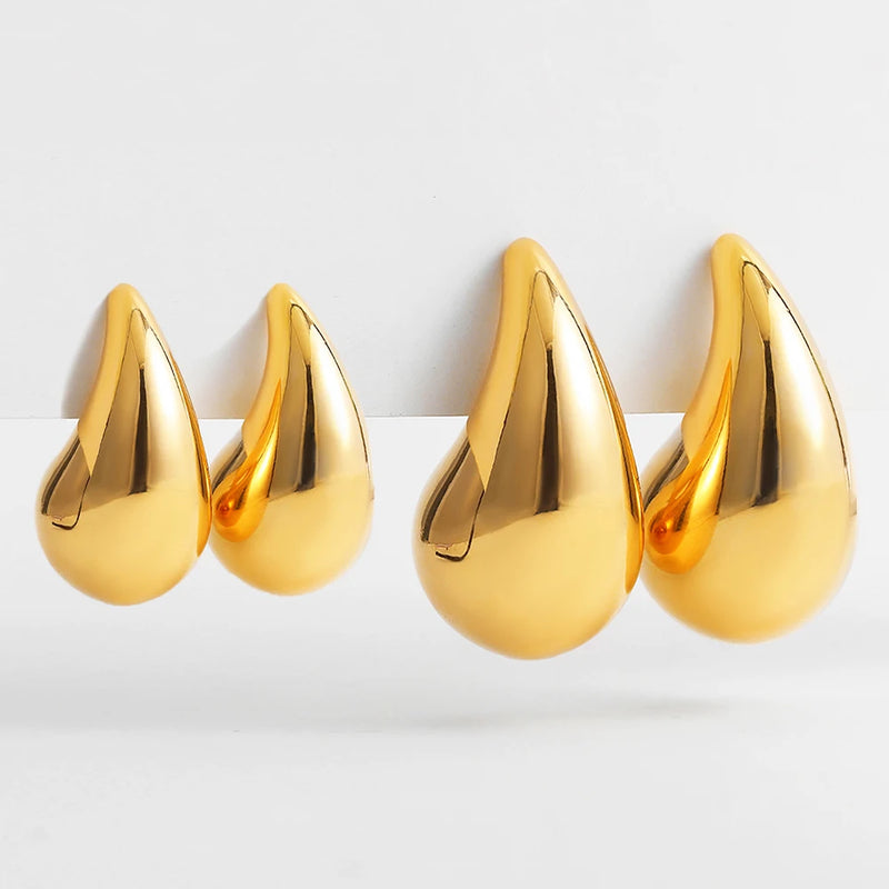 XL Teardrop & Round Hoop Earrings Set Vintage Jewelry Gift