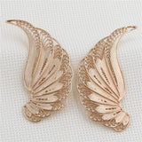 2pair High Copper Angel Fether Wings Stampings DIY Jewelry Decor