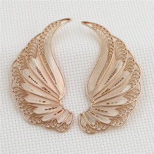 2pair High Copper Angel Fether Wings Stampings DIY Jewelry Decor
