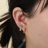 Small Twisted Hoop Earrings for Women Beads Huggie Ear Hoops Minimalist Jewelry