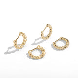 Small Twisted Hoop Earrings for Women Beads Huggie Ear Hoops Minimalist Jewelry