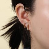 Small Twisted Hoop Earrings for Women Beads Huggie Ear Hoops Minimalist Jewelry
