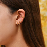 Small Twisted Hoop Earrings for Women Beads Huggie Ear Hoops Minimalist Jewelry