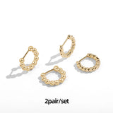 Small Twisted Hoop Earrings for Women Beads Huggie Ear Hoops Minimalist Jewelry