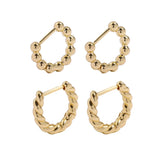 Small Twisted Hoop Earrings for Women Beads Huggie Ear Hoops Minimalist Jewelry