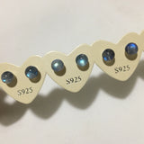 925 Silver Labradorite Stud Earrings 5-6mm