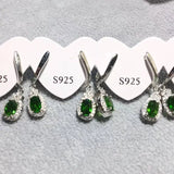 Green Diopside Copper Earrings 4*6mm