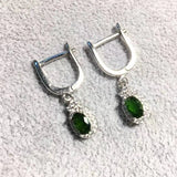 Green Diopside Copper Earrings 4*6mm