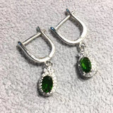 Green Diopside Copper Earrings 4*6mm