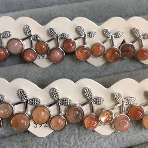 Golden Sunstone Stud Earrings Set for Women