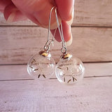 Glass Globe Dandelion Seed Earrings - Botanical Jewelry