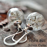 Glass Globe Dandelion Seed Earrings - Botanical Jewelry