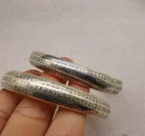 Antique Tibetan Silver Miao Silver Heart Sutra Silver Bracelet