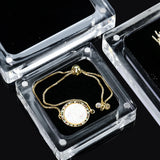 2pc Acrylic Small Package Box Clear Square Display Case Jewelry Storage
