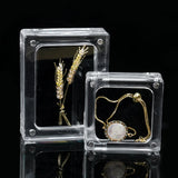2pc Acrylic Small Package Box Clear Square Display Case Jewelry Storage