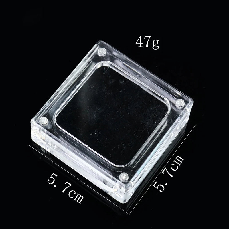 2pc Acrylic Small Package Box Clear Square Display Case Jewelry Storage