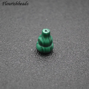 Natural Malachite Beads Half Hole Gemstone Necklace Earrings Supplies
