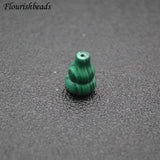Natural Malachite Beads Half Hole Gemstone Necklace Earrings Supplies