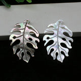 2pc Leaf Sea Shell Beads for Jewelry Making Carved Shell Loose Bead DIY Findings