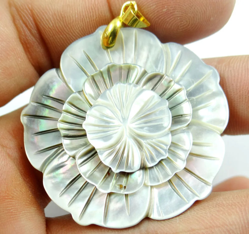 Natural Freshwater Shell Necklace Pendants 38*25MM P355