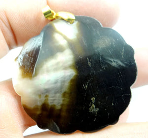Natural Freshwater Shell Necklace Pendants 38*25MM P355