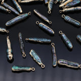 2pc Gold-plated Pearl Strip Pendants for Tribal Jewelry Making