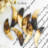 Natural Raw Dog Teeth Ecru Fang Unbleached Wolf Tooth Amulet Pendant