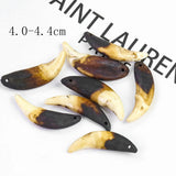 Natural Raw Dog Teeth Ecru Fang Unbleached Wolf Tooth Amulet Pendant