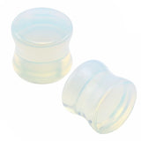 2pc Opal Ear Plugs Tunnels Piercing Gauges Stretcher Body Jewelry
