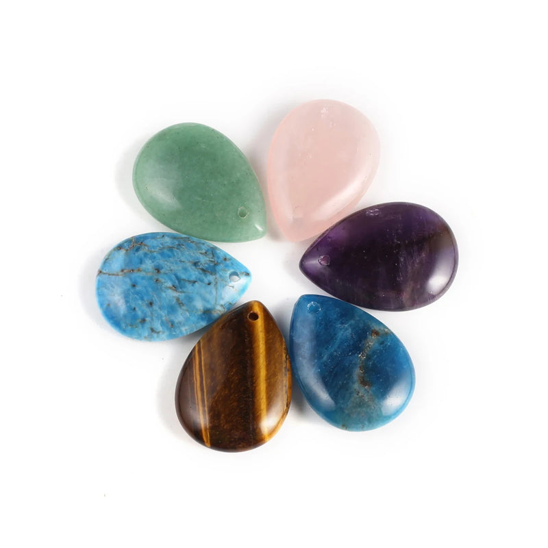 2pc Natural Stone Pendant Quartz Healing Crystals Charms For DIY Necklaces