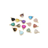 Natural Stone Triangle Turquoise Amethyst Pendants for Jewelry Making