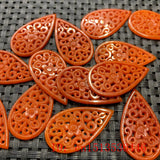 2pc Natural Yellow Jade Hollow Flower Beads Pendants DIY Earring Accessories