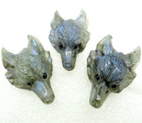 Natural stone Labradorite Opalite Quartz Crystal Wolf Head Pendant