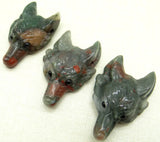 Natural stone Labradorite Opalite Quartz Crystal Wolf Head Pendant