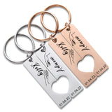 Personalized Date And Name Heart Keychain, Anniversary Gift, Couple Keyring