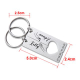 Personalized Date And Name Heart Keychain, Anniversary Gift, Couple Keyring