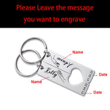 Personalized Date And Name Heart Keychain, Anniversary Gift, Couple Keyring