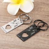 Personalized Date And Name Heart Keychain, Anniversary Gift, Couple Keyring