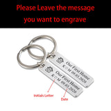 Personalized Home Keychain, Stainless Steel, Housewarming Gift