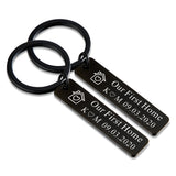 Personalized Home Keychain, Stainless Steel, Housewarming Gift